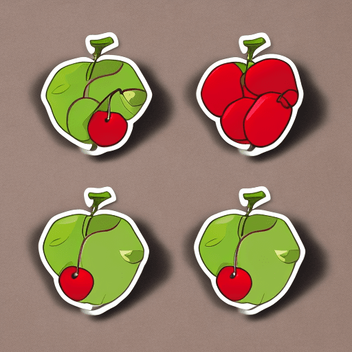AI generated: cute cherry fruit sticker