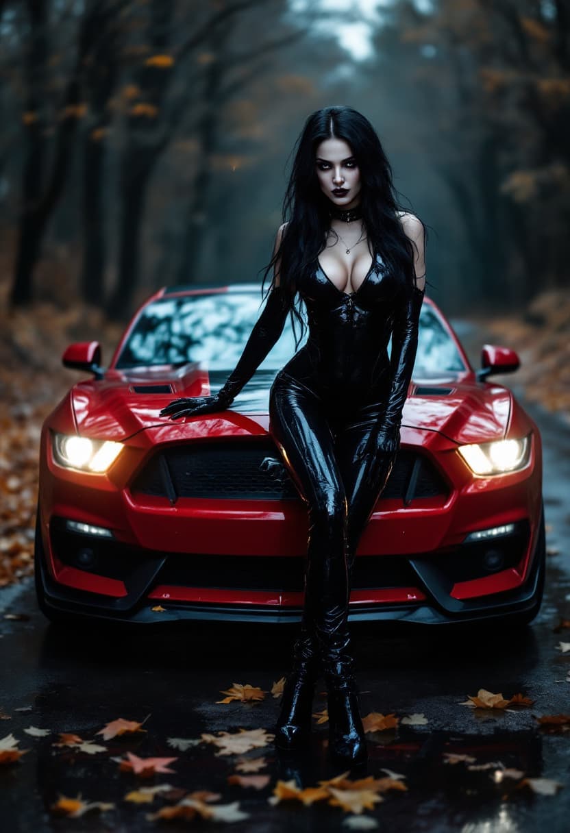 AI generated: a professional photo of a exceptionally of a Hyper-realistic futuristic portrait of a vampire babe, ...