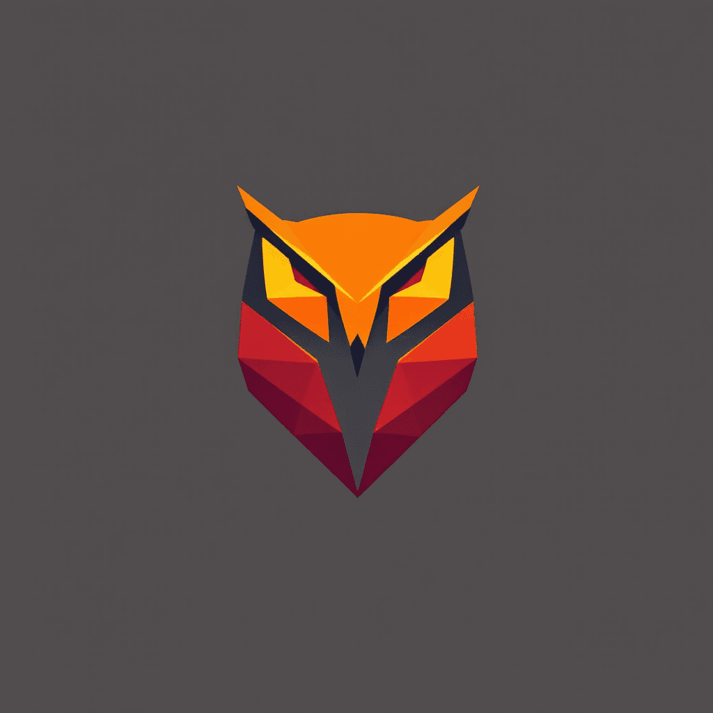 AI generated: A sleek and modern logo design for a tech startup, featuring a stylized geometric owl icon with shar...