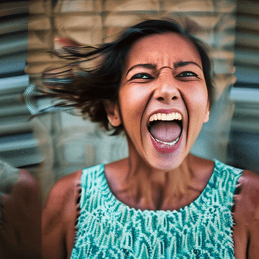 AI generated: photography of a woman, energetic and with an amazing expression