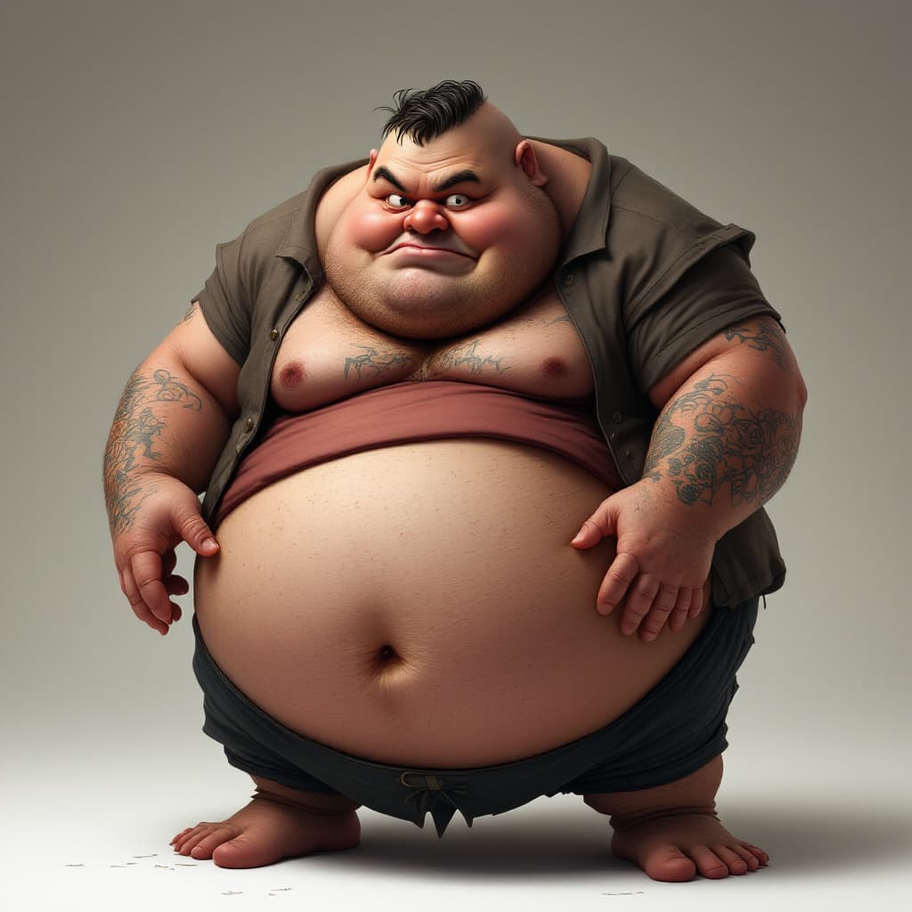AI generated: A very morbidly obese man 8k