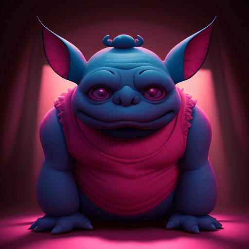 AI generated: heavy nightmare Version of Lilo and Stitch pink ,from the Movie Lilo and Stitch, photorealism, fanta...