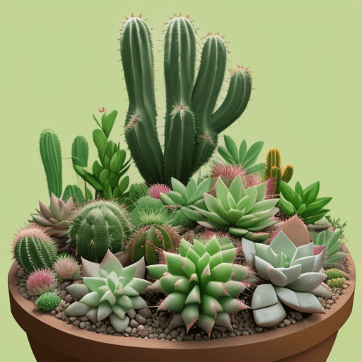 AI generated: can you generate a beautiful cacti an succulents garden