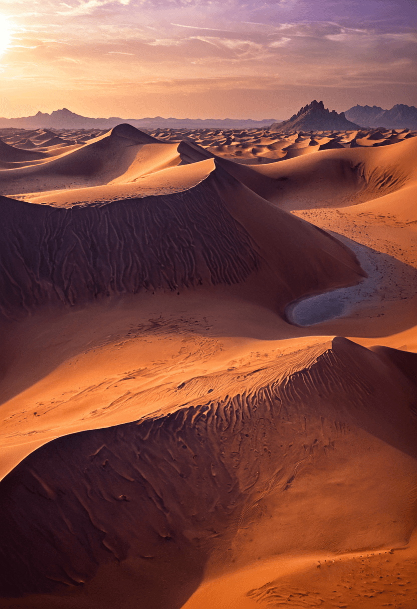 AI generated: Dystopian style <lora:xl_more_art-full_v1:1>,<lora:DreamARTSDXL:1>,A vast alien desert of jagged,cry...