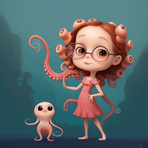 AI generated: girl octopus, in the style of pixar, cuteness overload --stylize 750