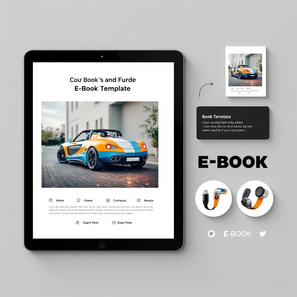 AI generated: e-book template for psd