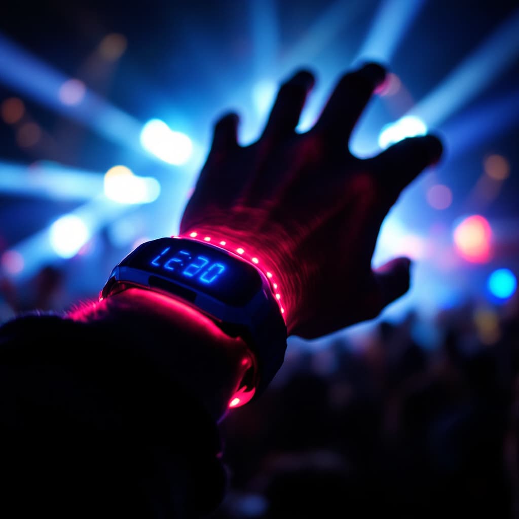 AI generated: led concert wrist band - that is lit up