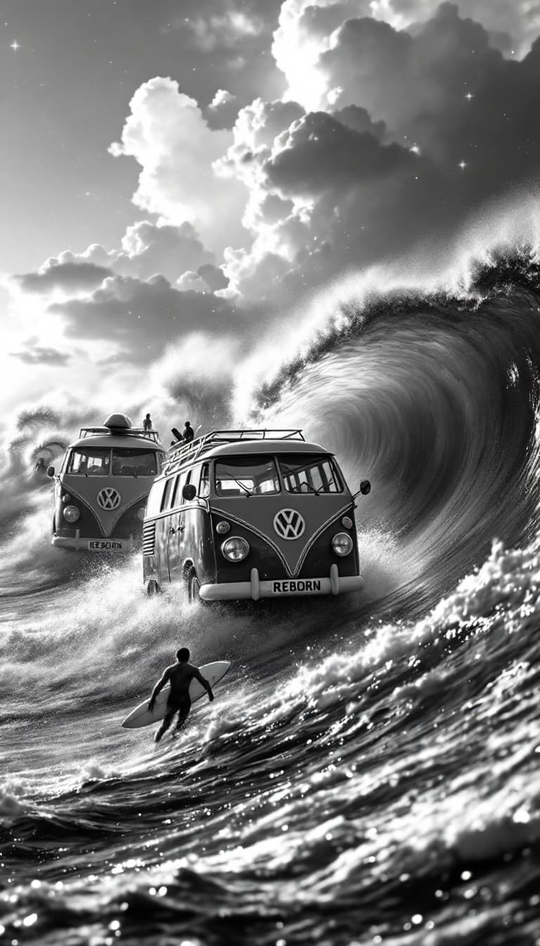 AI generated: A photo realistic  black and white high art photo, portrait view, soft focus, facing directly in fro...