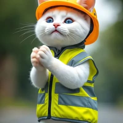 AI generated video: Cat clapping in happy 