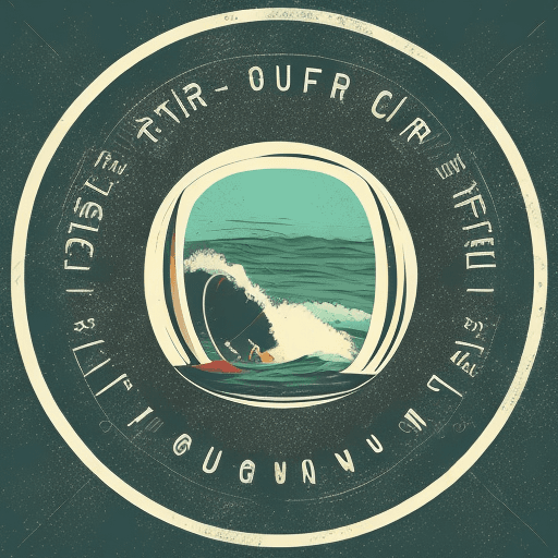AI generated: Vector design for a surfer t-shirt of a nice beach with 3 nice colored surfboards stuck in the sand,...