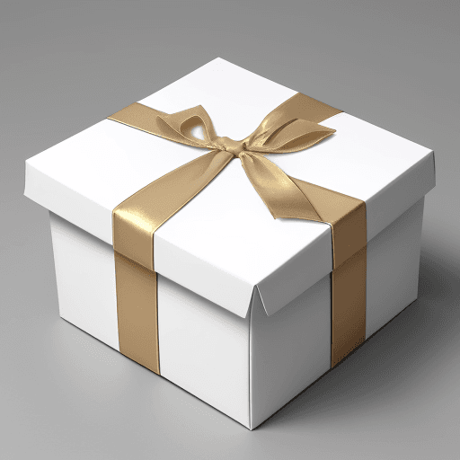 AI generated: on a plain gray background,
on a plain gray background,

a white cube-shaped gift box,
open at the t...