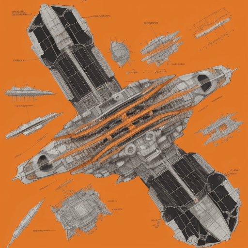 AI generated: roduce a detailed technical illustration of a spacecraft, showcasing a cutaway design that reveals i...