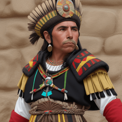 AI generated: quiero que diseñes el encuentro entre el inca Atahualpa y los españoles en Cajamarca de 1532