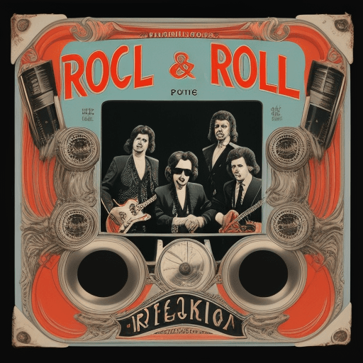 AI generated: vintage album cover art rock and roll band