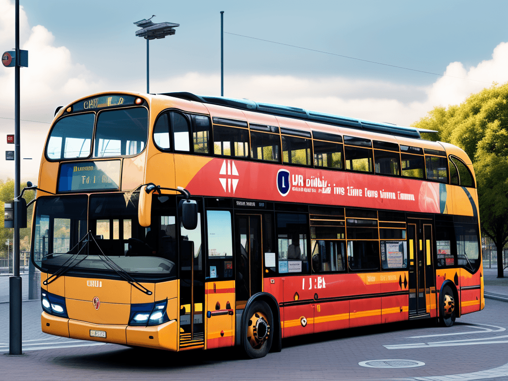 AI generated: Information site about the departure times of buses from a company called "Urbi"