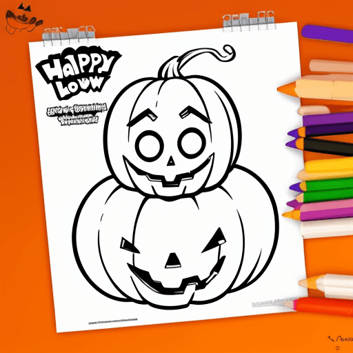 AI generated: coloring book for kids cartoon Halloween , with only lines so i can paint it and fit the canvas, the...
