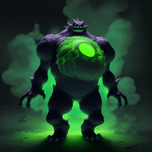 AI generated: Imagine the chemical element Uranium (U) as a monster