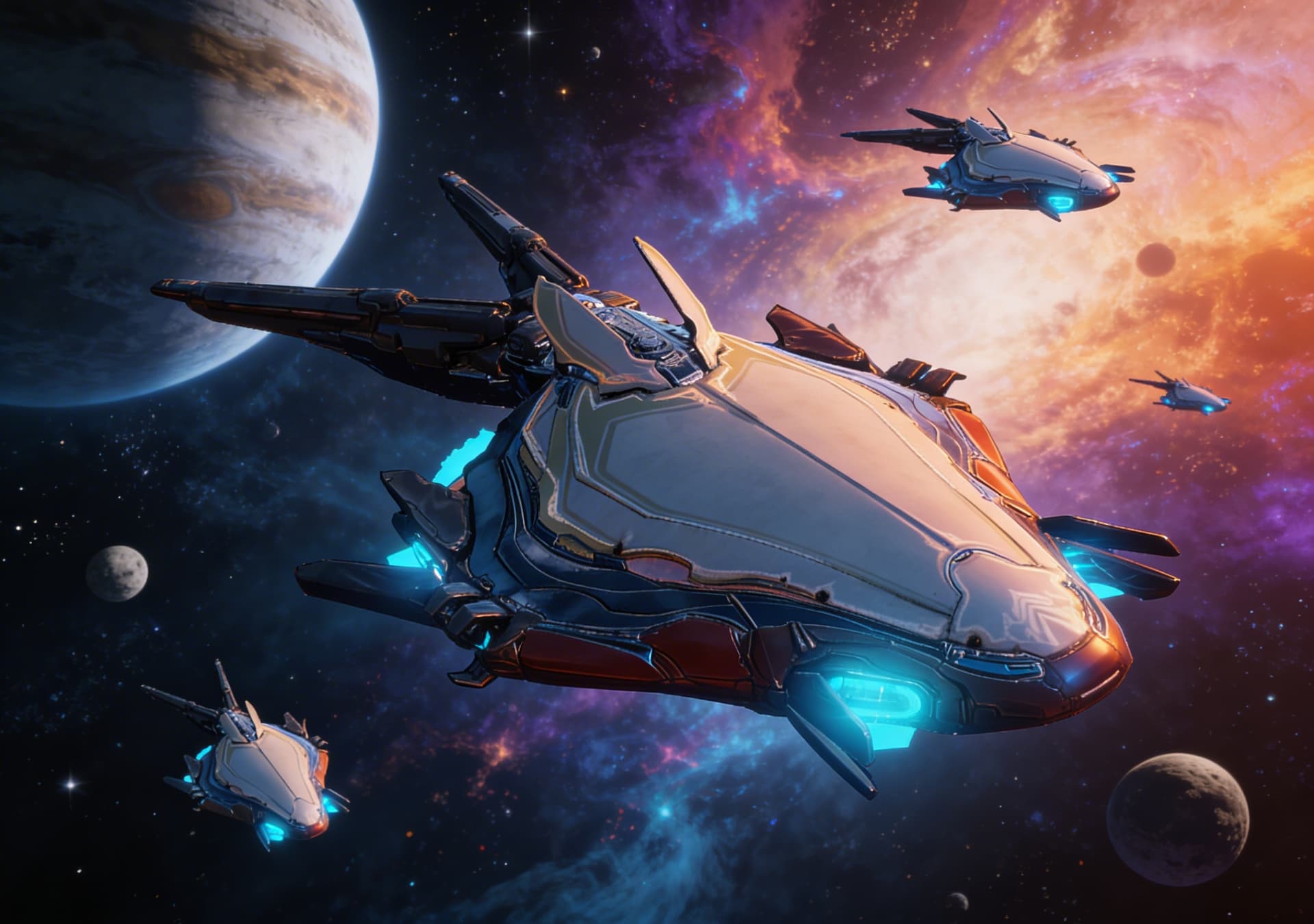 AI generated: Reimagine, in detail, the alien spaceship to show a new design. Reposition and add or change paint c...