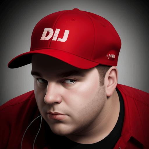AI generated: high resolution logo for a dj. The Dj name is Antoine_Fat. the red cap