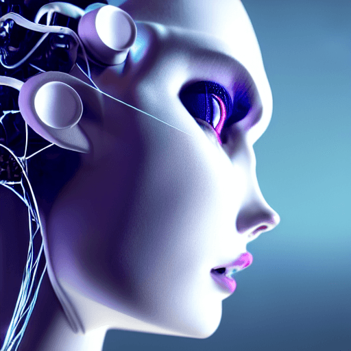 AI generated: complex 3d render ultra detailed of a beautiful porcelain profile android face, cyborg, robotic part...