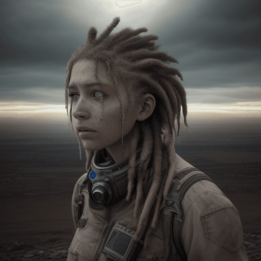 AI generated: A realistic photo of survival, human, Future, Outlook, dread , after apocalypse, photorealistic, The...