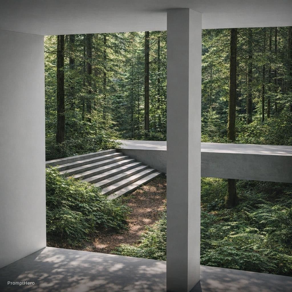 AI generated: outdoor, real render, forest