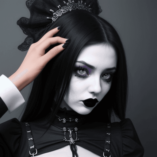 AI generated: Goth girl getting face fucked
