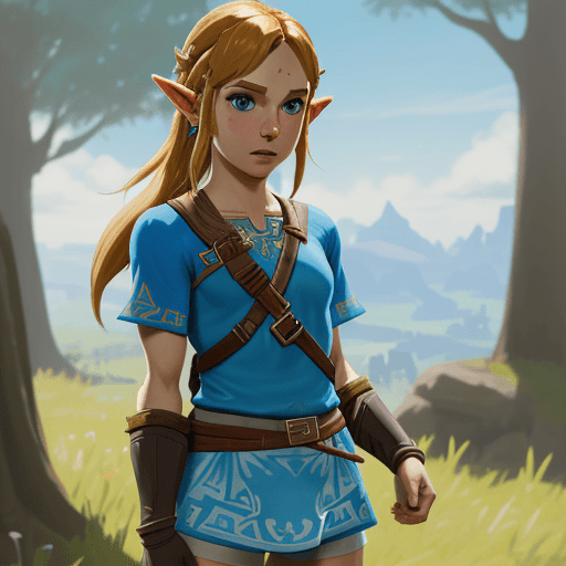 AI generated: Hyper realistic zelda breath of the wild as an abdl in a diaper 