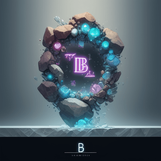 AI generated: A Gojo Satoru-inspired typography, letter B, digital art, unreal, gems, fantastic, cool, cold, heave...