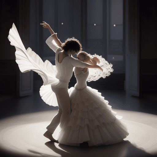 AI generated: danse entre une plume et un fin pinceau sur une page de poesie