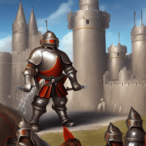 AI generated: hyperrealistic knight monkey during war in the middle age, he is sittin, in the background horses an...