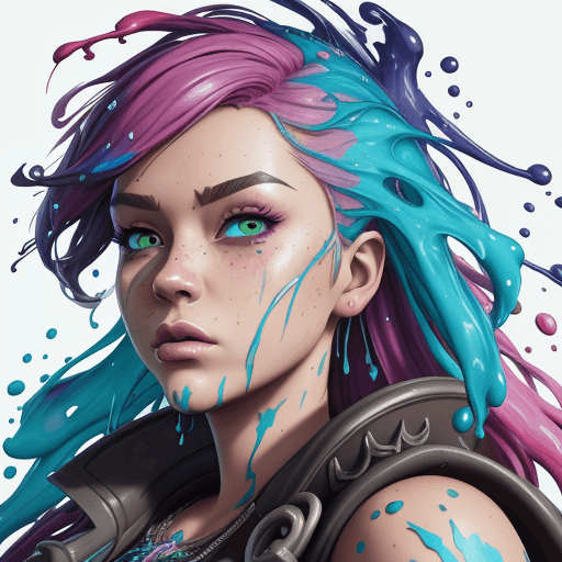 AI generated: Splash art, Fortnite style, portrait poster, (whitebackground)), splash style of coloful paint, cont...