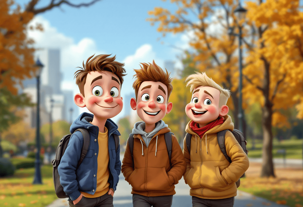 AI generated: a selfie (as taked with a cellphone camera) from boys ed, edd and eddy (cartoon characters from cart...