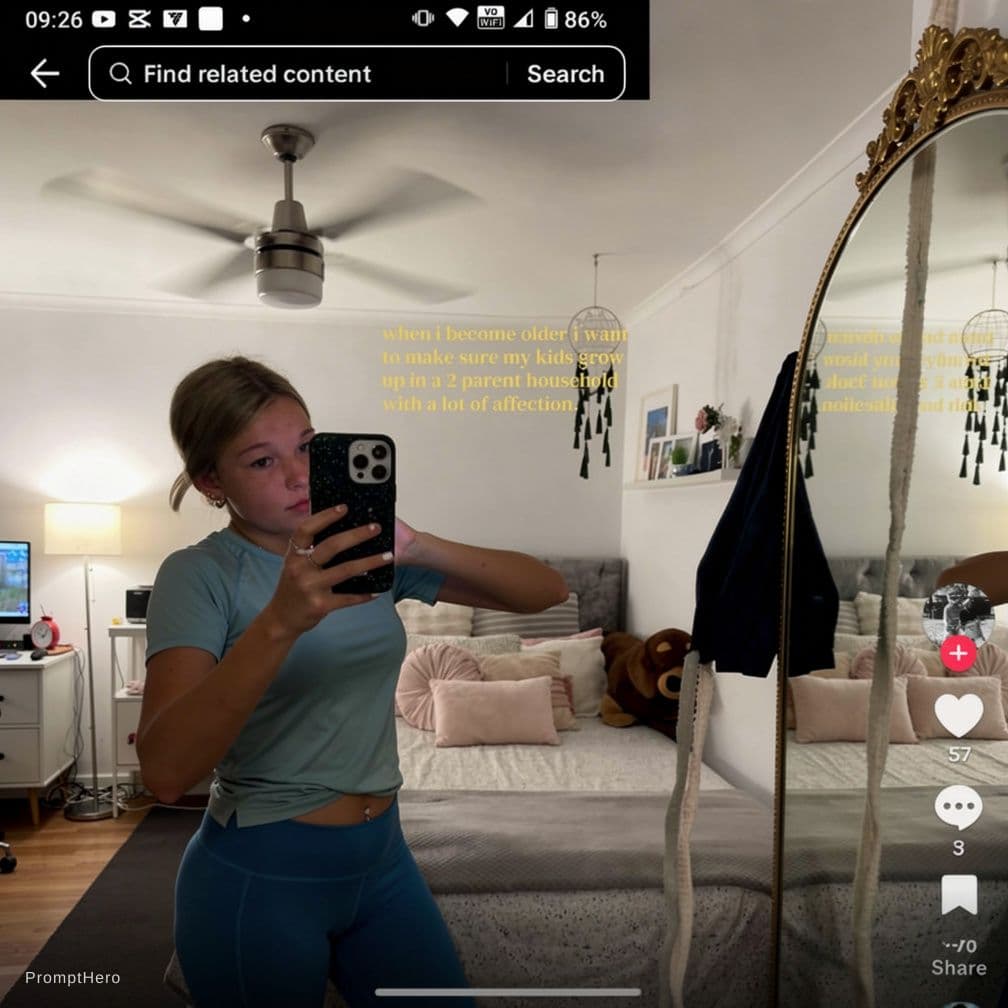 AI generated: Make her wearing a strapon 