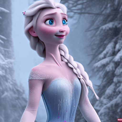 AI generated: NSFW, RAW color photo of naked Elsa from Frozen, ((kneeling on all fours)), bending over showing her...
