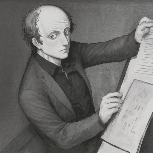 AI generated: Joseph Brodsky in the style of a cartoon