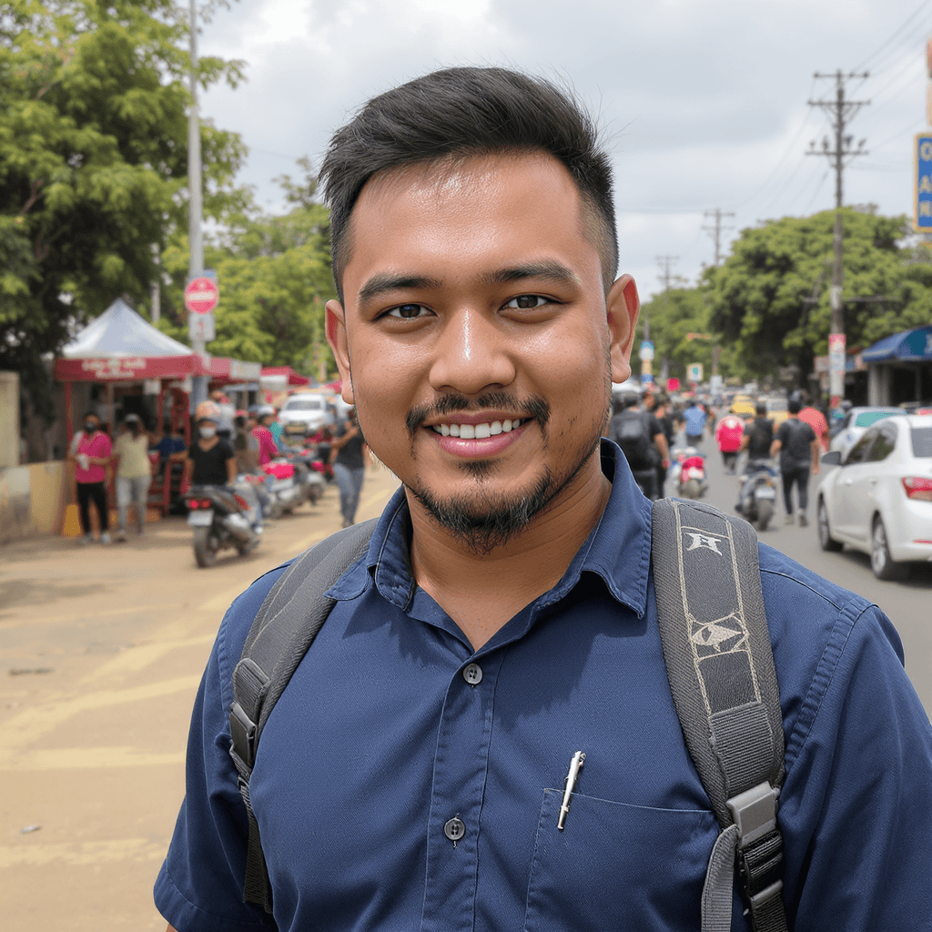 AI generated: Seorang lelaki dengan awal harinya bekerja