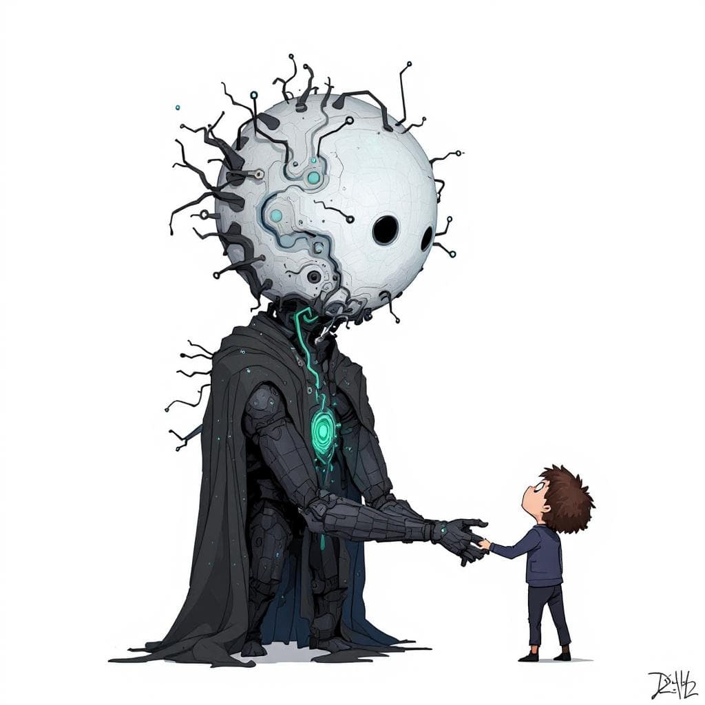 AI generated: From Cosmic being to person to synthetic. 