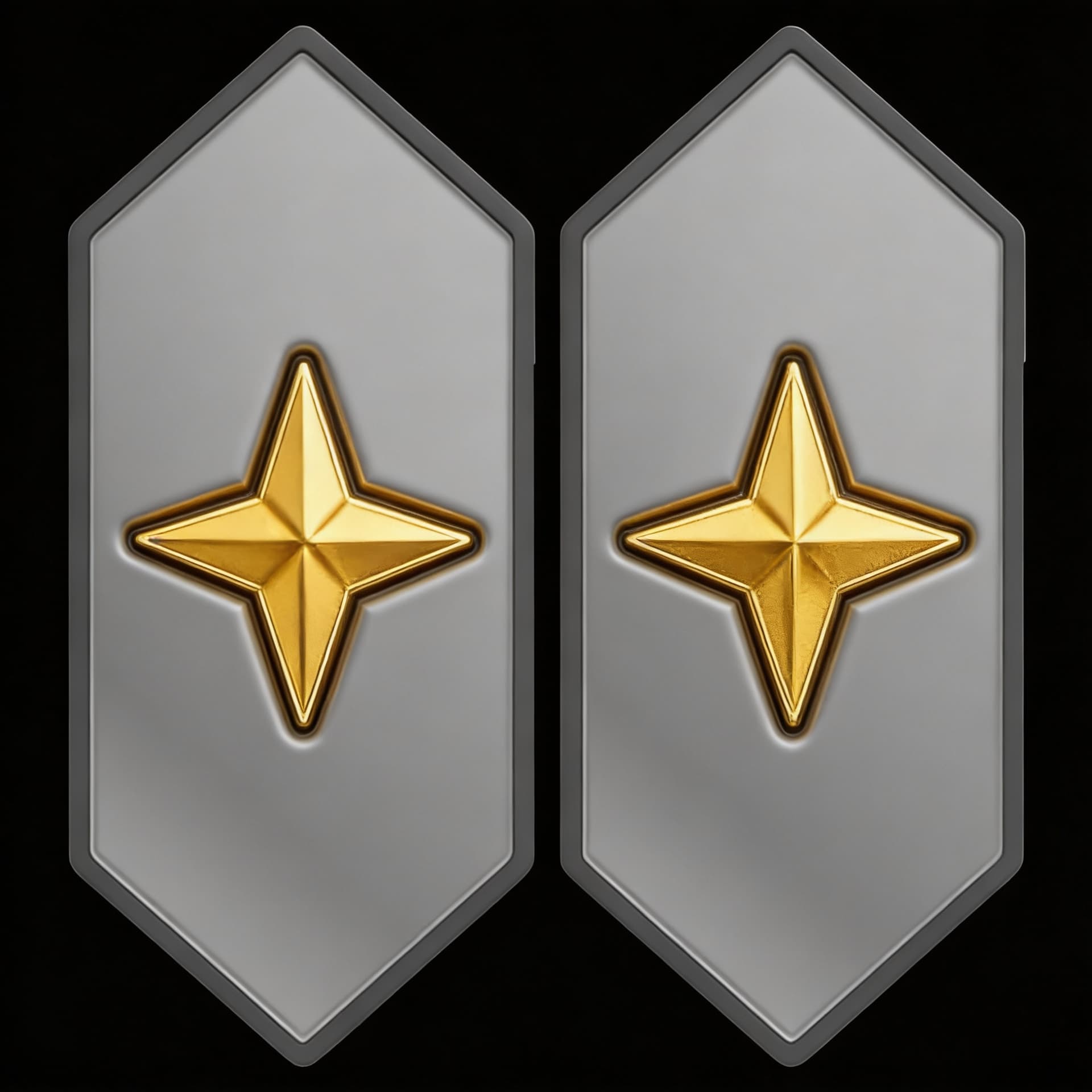 AI generated: Create a Sci-Fi uniform Rank patch. Use the Reference image 1 and create a two patches side by side....