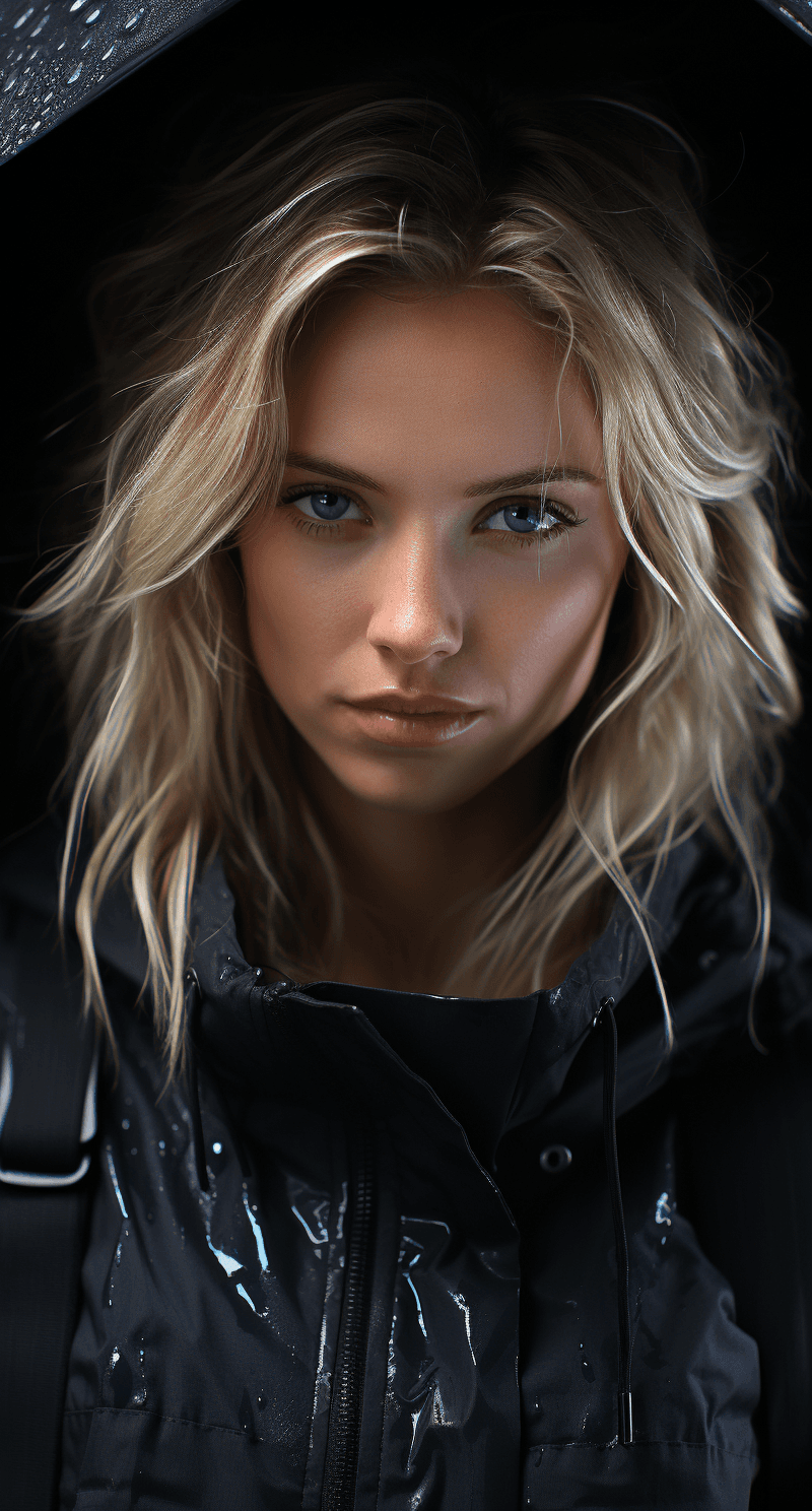 AI generated: an image on instagram of a beautiful blond woman, in the style of hyper-realistic sci-fi, wet-on-wet...