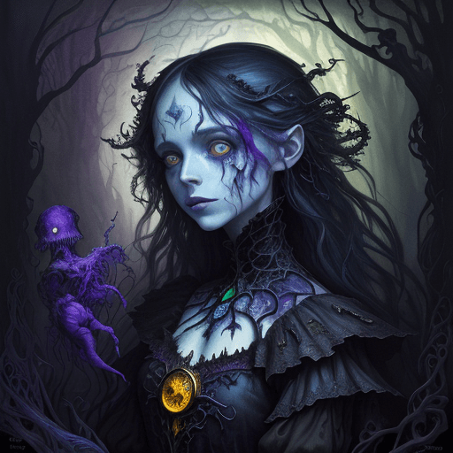 AI generated: Heroine of Sleepy Hollow, magical fantasy art is done in oil paint and liquid chrome, liquid gold, l...