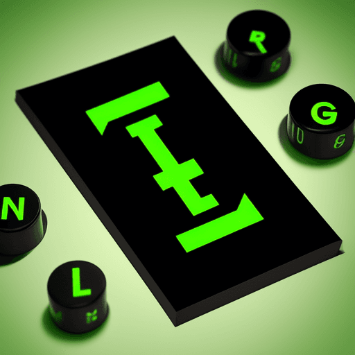 AI generated: Logo, letter L, concept, control games, colour black and green, animate 