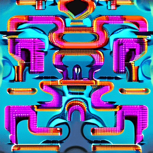AI generated: a brainpalace in a dark blue background, the palace looks like a brain. in beautiful colors teal, ma...