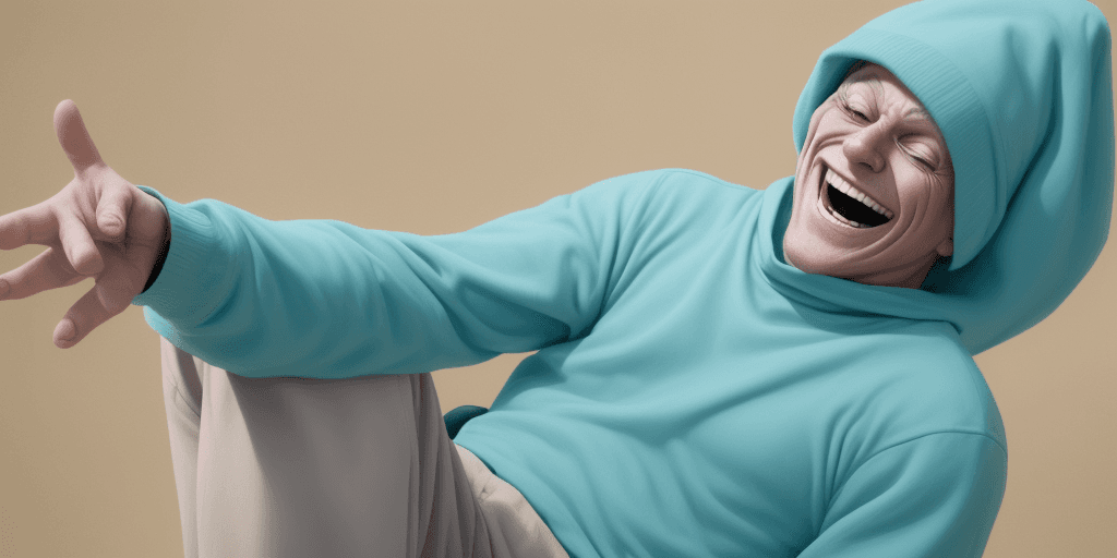 AI generated:  one man that people laugh at , no text , chill