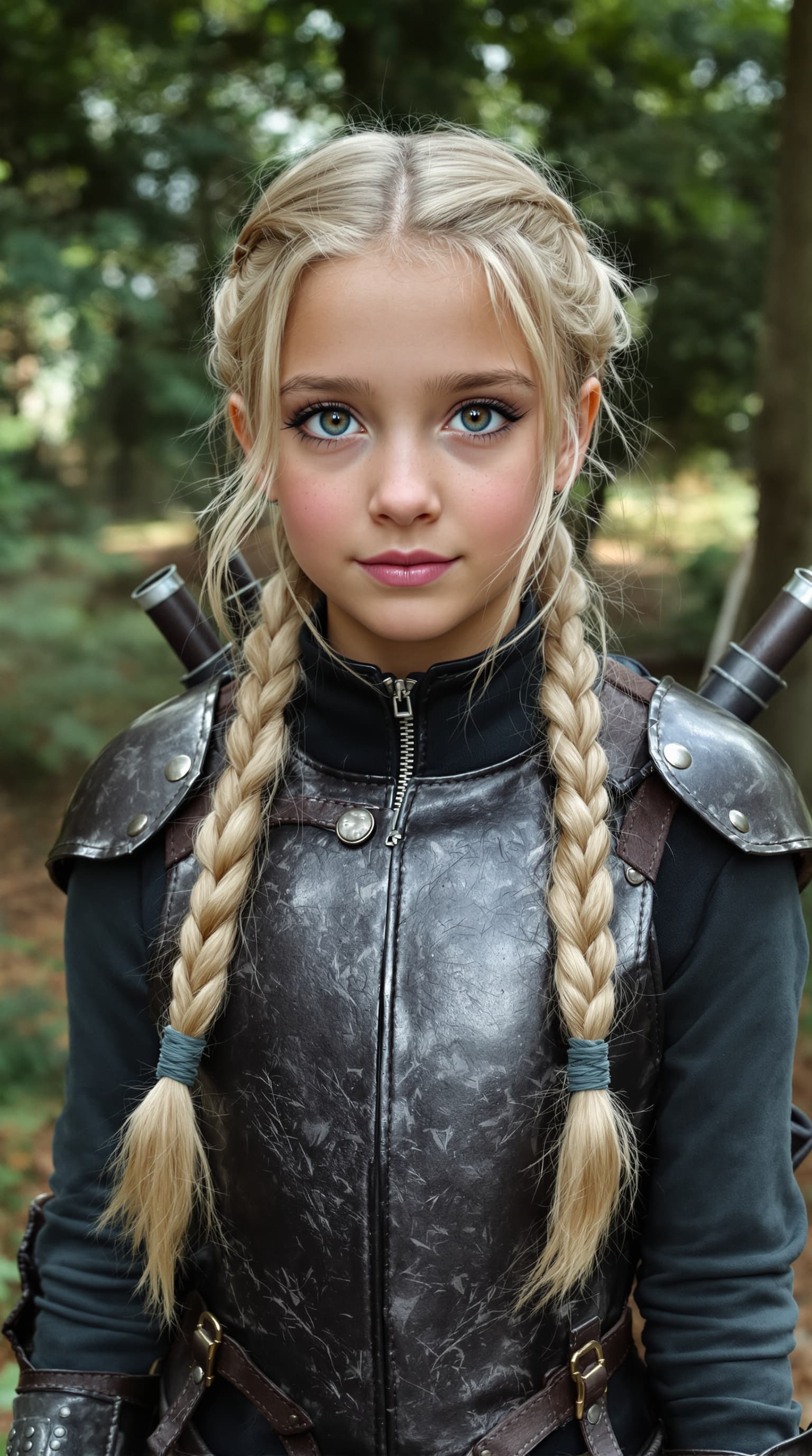 AI generated: A professional photograph captures the most beautiful twelve-year-old girl in the world, rendered wi...