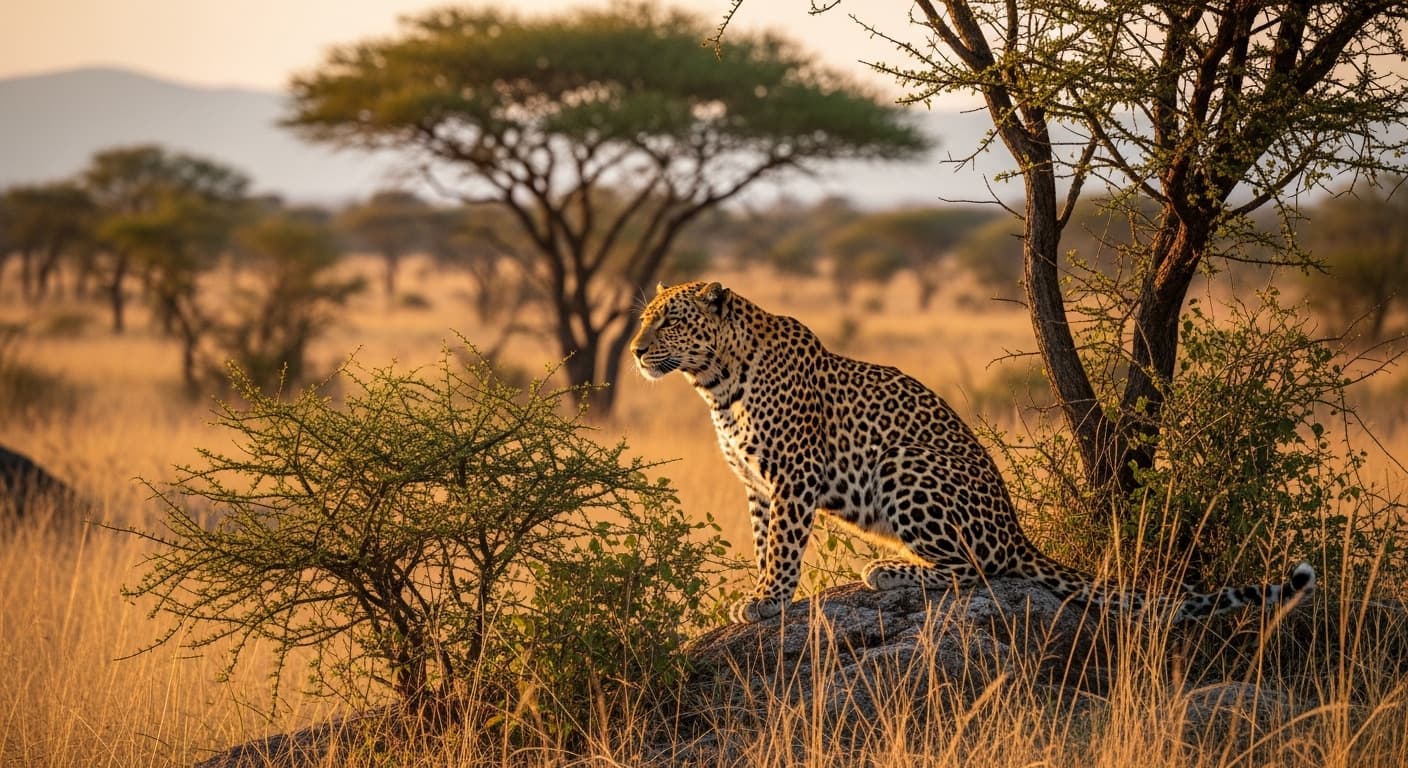AI generated: leopard in its fauna