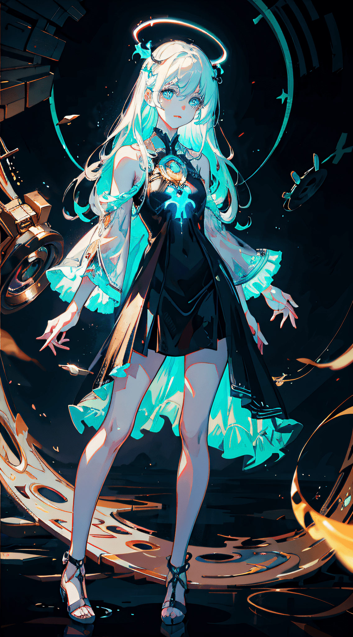 AI generated: （（Bestquality））， （（A Masterpiece））， （（realisti））， portraits，1girle，full body portrait， celestial bod...