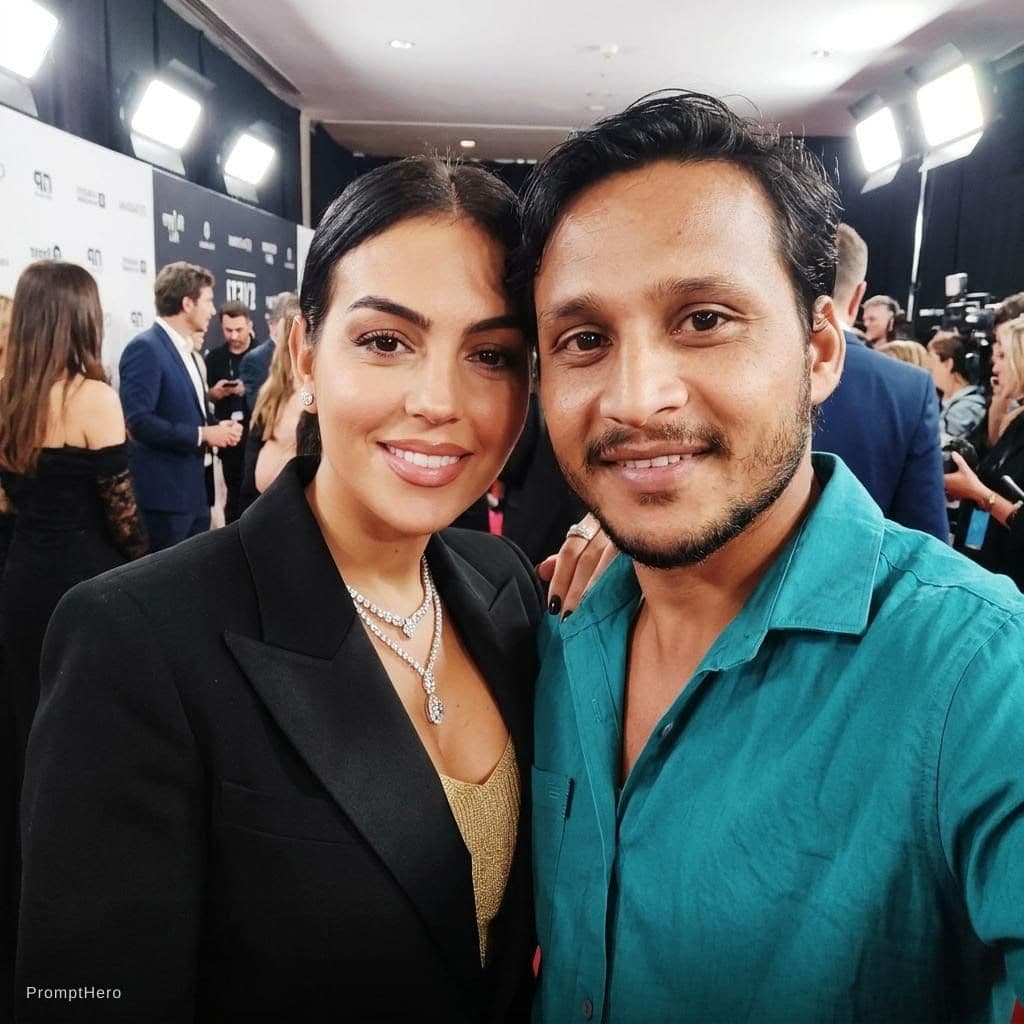AI generated: 
A realistic photo of me standing next to Georgina Rodríguez, Cristiano Ronaldo’s wife, as we pose ...
