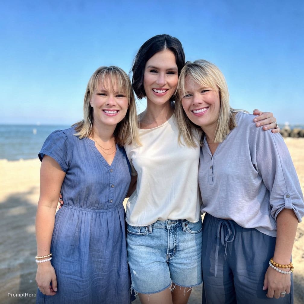 AI generated: The 3 women do not have any clothing covering their bodies