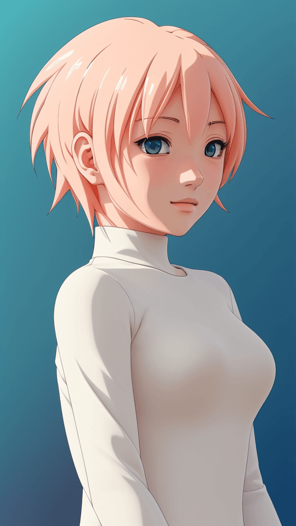 AI generated: (best quality,ultra-detailed,realistic:1.2) anime, clean lines, minimalist artwork, vibrant color pa...